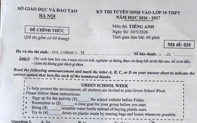 Đáp án môn tiếng Anh thi vào lớp 10 Hà Nội