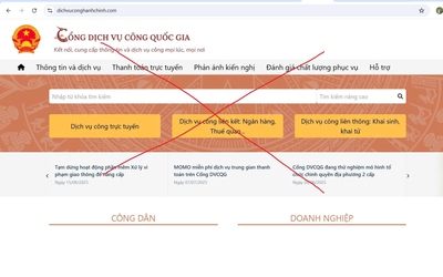 Cảnh báo website giả mạo Cổng Dịch vụ công Quốc gia để lừa đảo