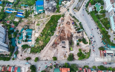 Hà Nội: Thi công rầm rộ tại nút giao Phạm Tu - đường 70