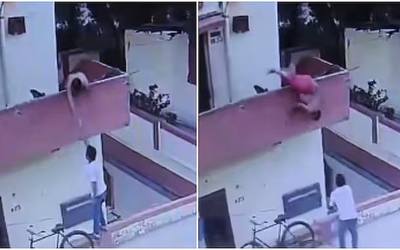 Người đàn ông ngã từ ban công xuống đất khi đang mua kem