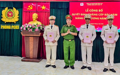 Thăng cấp bậc hàm, nâng bậc lương cho 73 cán bộ, chiến sĩ Công an Đồng Nai