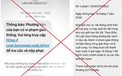 Cảnh báo thủ đoạn giả mạo Cổng Dịch vụ công lừa nộp "phạt nguội"