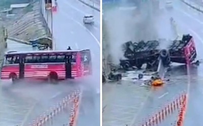 Xe buýt lật úp trên đường, 1 người tử vong, 26 người bị thương