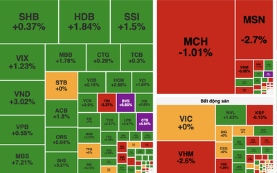 Lực cầu cuối phiên giúp VN-Index đảo chiều tăng, khối ngoại trở lại mua ròng