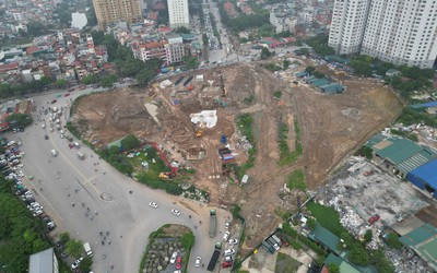 Nút giao Phạm Tu - đường 70 được “thay áo”, trụ cầu mọc lên, công trường tăng tốc