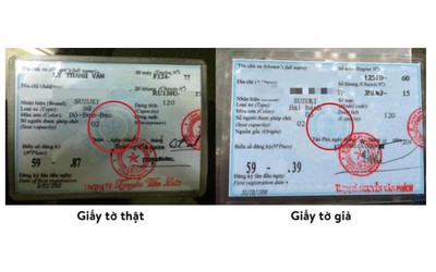 Cảnh giác thủ đoạn làm giả giấy đăng ký xe để mua bán, sang tên phương tiện