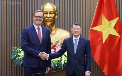 Thủ tướng tiếp Đại sứ Pháp tại Việt Nam Olivier Brochet đến chào từ biệt