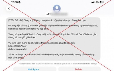 Cảnh báo thủ đoạn giả danh công an gửi tin nhắn "phạt nguội" để lừa đảo