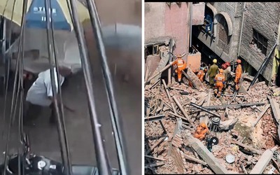 Tòa nhà 5 tầng đổ sập trong vài giây, 6 người thiệt mạng