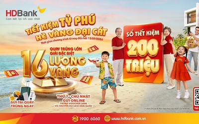 Đếm ngược đến 15/9: 26 lượng vàng SJC chờ chủ nhân gửi tiết kiệm tại HDBank