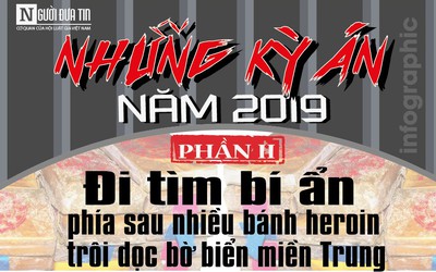 [Infographic] Những kỳ án năm 2019: Đi tìm bí ẩn phía sau nhiều bánh heroin trôi dọc bờ biển miền Trung