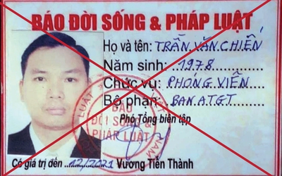 Xuất hiện đối tượng làm giả thẻ ra vào cơ quan của báo Đời sống & Pháp luật