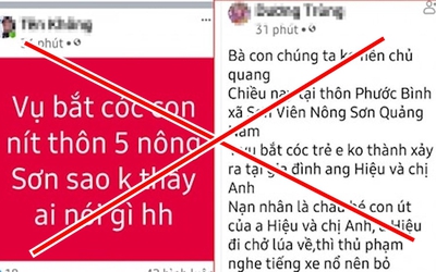 3 người ở Quảng Nam bị phạt vì tung tin bắt cóc trẻ em trên Facebook