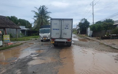 Kiên Giang: Mưa bão kéo dài, Quốc lộ 80 hư hỏng nghiêm trọng