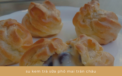 Công thức bánh su kem nhân mới lạ cho tín đồ yêu trân châu đen