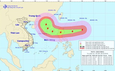 Siêu bão Yutu hoạt động mạnh giật cấp 17 xuất hiện gần Biển Đông