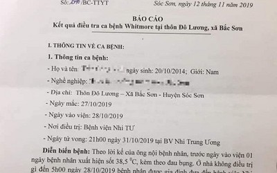 2 con nhỏ trong một gia đình ở Hà Nội tử vong do cùng mắc vi khuẩn gây bệnh Whitmore