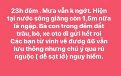 Mưa lớn, thủy điện mở xả tràn, người dân Nghệ An lên mạng kêu cứu