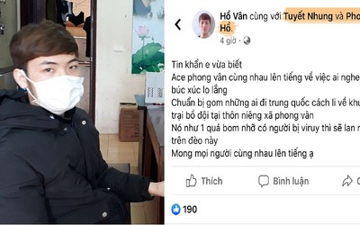 Nhằm câu like khi tung tin sai sự thật về dịch cúm corona, nam thanh niên bị phạt 10 triệu đồng