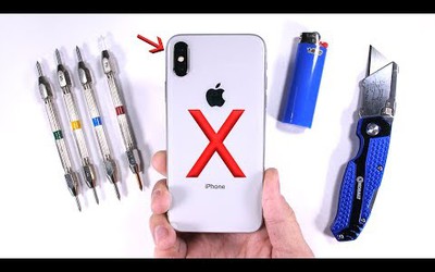 Sốc trước màn phá hoại iPhone X bằng dao, vật nhọn và lửa