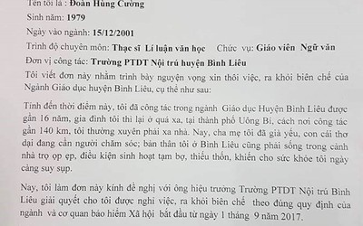 Thầy giáo 16 năm xin ra khỏi biên chế được đối đãi thế nào?