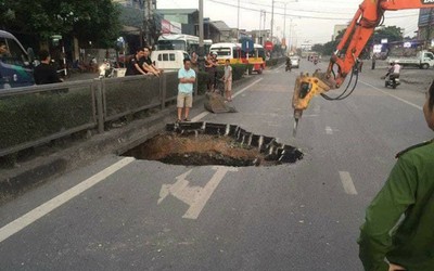 Quảng Ninh: ‘Hố tử thần’ xuất hiện trên QL18