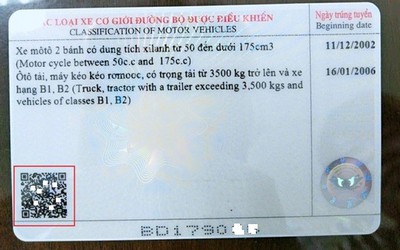 Có được tách hạng giấy phép lái xe đã tích hợp không?