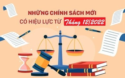 Những chính sách mới nổi bật có hiệu lực từ tháng 12/2022