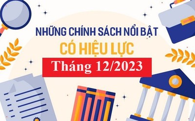 Những chính sách mới nổi bật có hiệu lực tháng 12/2023