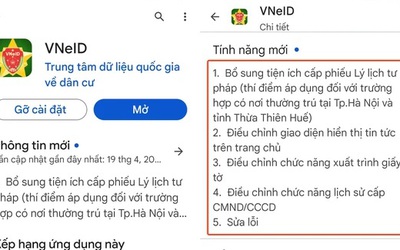 Có gì mới trên ứng dụng VNeID phiên bản cập nhật?