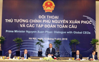 Thủ tướng Nguyễn Xuân Phúc làm việc với một số lãnh đạo tập đoàn toàn cầu dự WEF ASEAN 2018