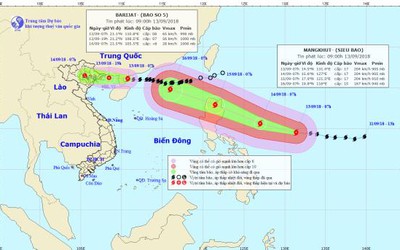 Bão số 5 suy yếu thành áp thấp nhiệt đới, gây mưa lớn