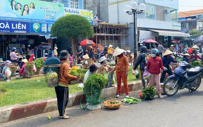 Độc đáo những “cửa hàng” rau di động của phụ nữ Ba Na