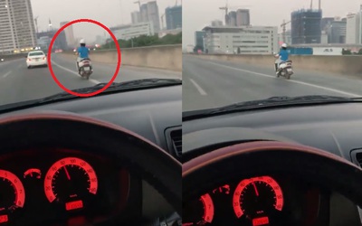 Phớt lờ biển cấm, "Ninja Lead" phóng hơn 80km/h trên đường vành đai 3