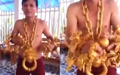 Clip: Sau Phúc XO, lại xuất hiện người đàn ông đeo vàng với số lượng 'siêu khủng'