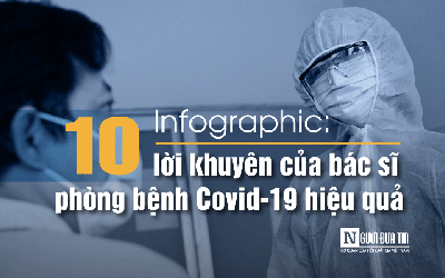 [Infographic]: 10 lời khuyên của bác sĩ phòng bệnh Covid-19 hiệu quả