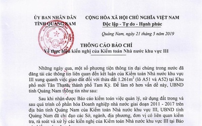 Quảng Nam đề nghị báo chí "không thông tin sâu" vụ 2 lô đất công về tay vợ nguyên Bí thư tỉnh ủy