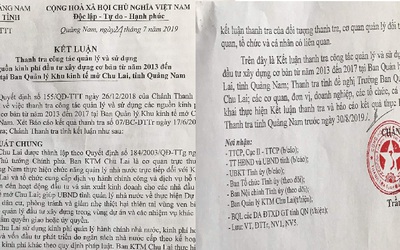 Quảng Nam: Kết luận thanh tra hé lộ hàng loạt sai phạm ở khu Kinh tế mở Chu Lai