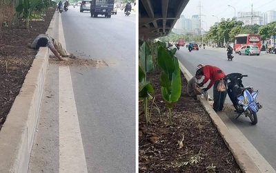 Dậy sóng mạng: Tài xế xe ôm chăm sóc người đàn ông đói lả bên đường gây xúc động