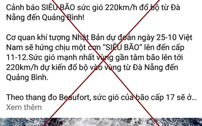 Xuất hiện thông tin sai lệch về cơn bão số 8