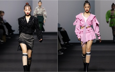 Mẫu nhí Kelly Ngọc Anh và Almira Bảo Hà khoe chân dài 1,1m ở Seoul Fashion Week