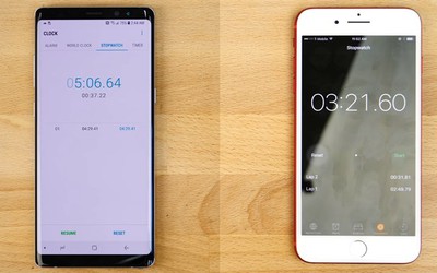 Samsung Galaxy Note 8 đánh bại iPhone 7 Plus trong bài test pin