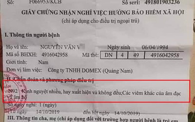 Sốc: Nam bệnh nhân được chẩn đoán kinh nguyệt nhiều, hay xuất hiện và không đều