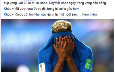 Khoảnh khắc Neymar ôm mặt khóc: Nếu muốn vô địch World Cup 2018, đừng khóc nữa Brazil!