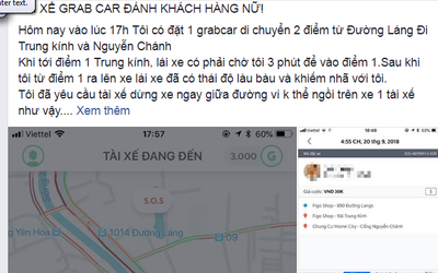 Nữ hành khách tố bị tài xế Grab hành hung gây xôn xao