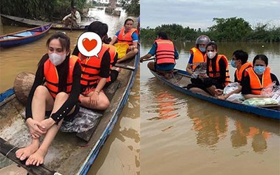 Thủy Tiên không ngại vào tận tâm lũ tại Huế để cứu trợ người dân