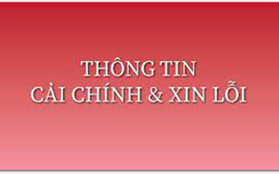 Thông tin cải chính, xin lỗi