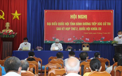 Đoàn ĐBQH tỉnh Bình Dương kết thúc đợt tiếp xúc cử tri sau Kỳ họp thứ 2, Quốc hội khoá XV