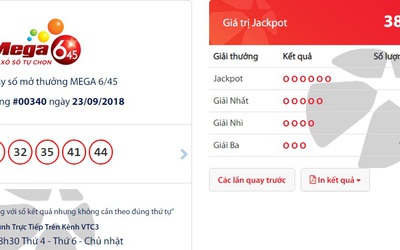Kết quả Vietlott hôm nay (23/9): Ai trúng độc đắc gần 39 tỷ đồng?