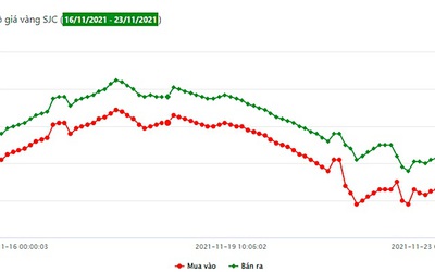 Giá vàng ngày 23/11/2021: Các thương hiệu đồng loạt giảm mạnh
